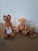 Zachte knuffels: 3 beertjes en 1 konijn, Ophalen of Verzenden, Gebruikt, Beer