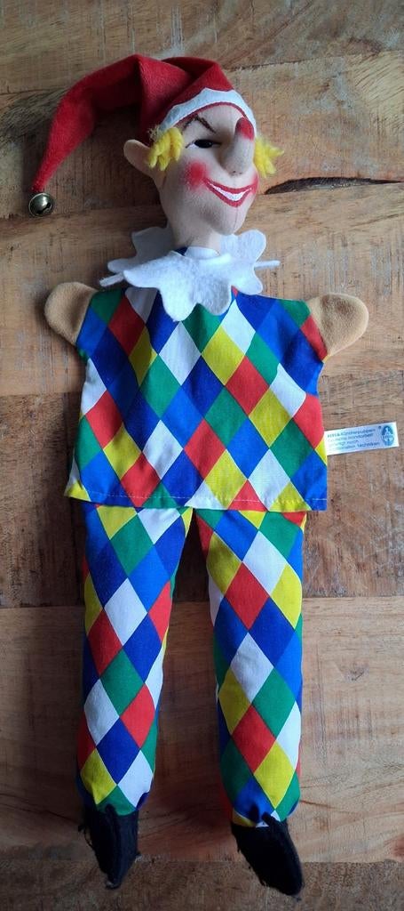 Kersa handpop poppenkastpop Clown handgemaakt, Ophalen of Verzenden, Overige typen