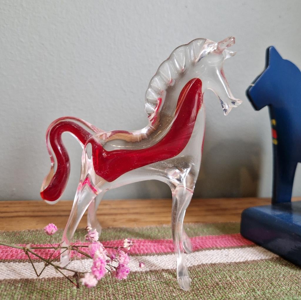 Glazen Paard uit Zweden, Vintage Glaskunst, Antiek en Kunst, Antiek | Glas en Kristal, Ophalen of Verzenden