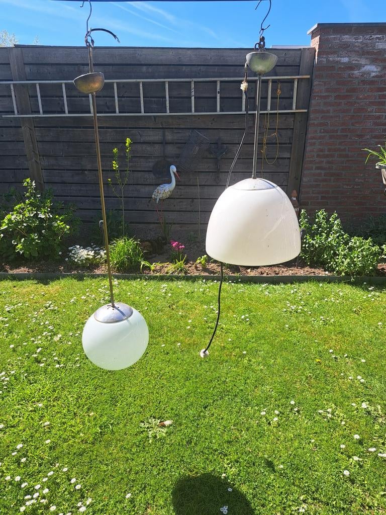 Twee schoollampen antiek, Antiek en Kunst, Ophalen