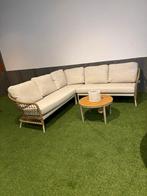 Luxe aluminium loungeset met comfortabele kussens, 4 zitplaatsen, Aluminium, Ophalen of Verzenden, Zo goed als nieuw