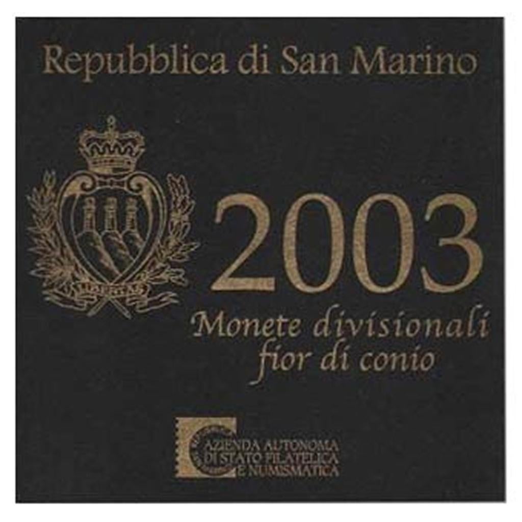 BU set San Marino 2003 Blister - 1 cent tm 2 euro + 5 euro, Setje, Zilver, San Marino, Overige waardes