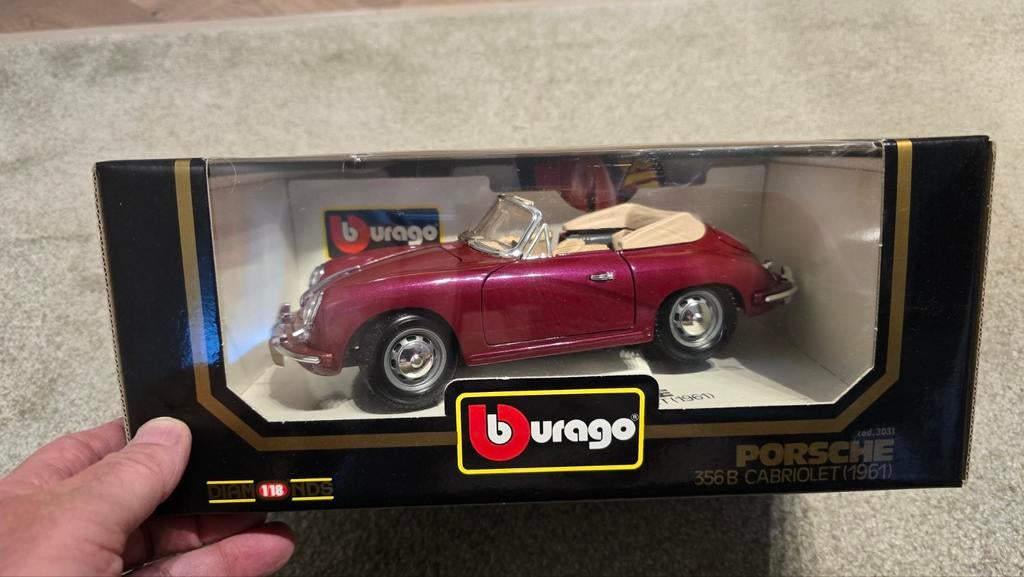 Burago Porsche 356B Cabriolet 1961 - 1:18 modelauto NIEUW, Ophalen of Verzenden