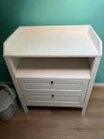 Witte commode met 2 lades, Kinderen en Baby's, Kinderkamer | Commodes en Kasten, Ophalen, Gebruikt, 50 tot 70 cm, 100 cm of meer