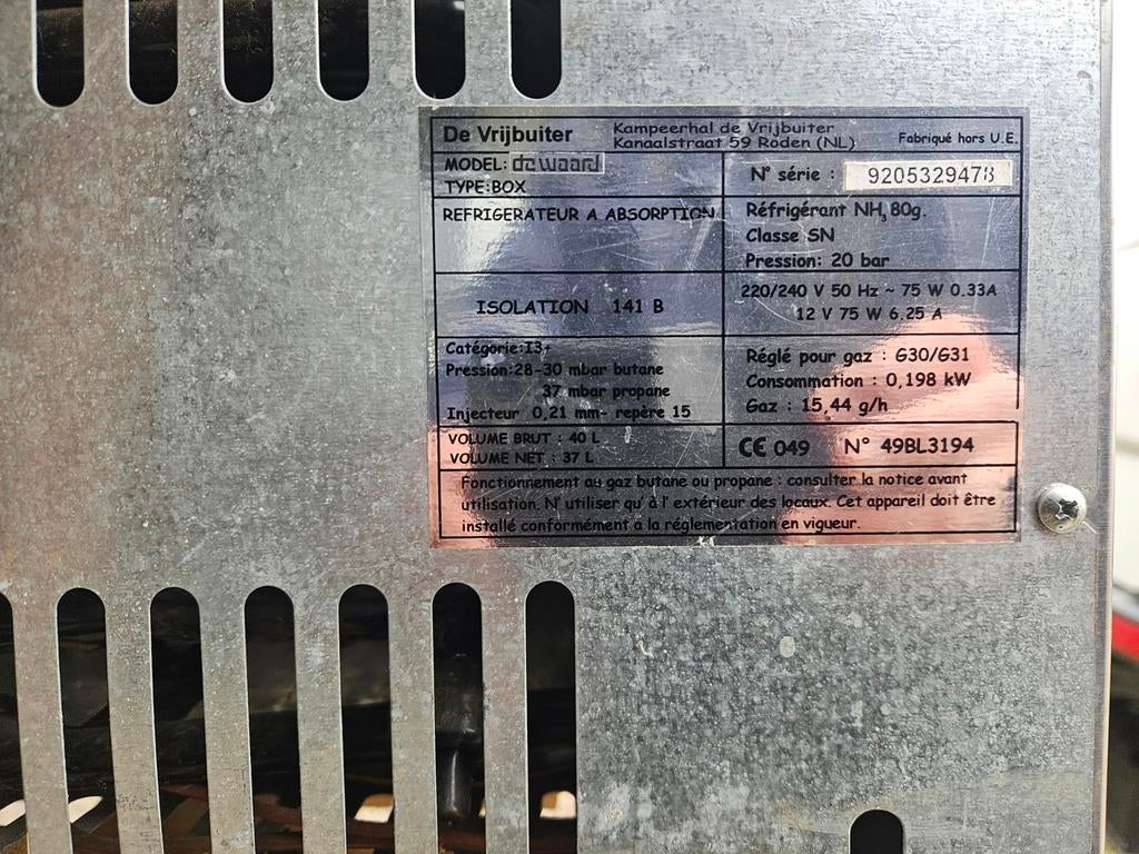 De Waard Koelbox - 40L Absorptie Koelkast voor Camping, Caravans en Kamperen, Ophalen of Verzenden, Gebruikt, Koelbox, Elektrisch