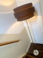 Zeer hoge vintage vloerlamp met bruine gelaagde lampenkap, Ophalen, Gebruikt, Mid-Century-Modern, 200 cm of meer