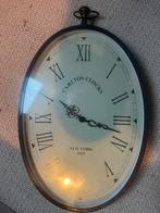 Ovale wandklok Carlton Clocks New York 1925, Ophalen of Verzenden, Gebruikt, Analoog, Wandklok