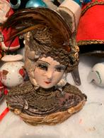 Antieke halff doll Pop met Veerhoed, Ophalen of Verzenden