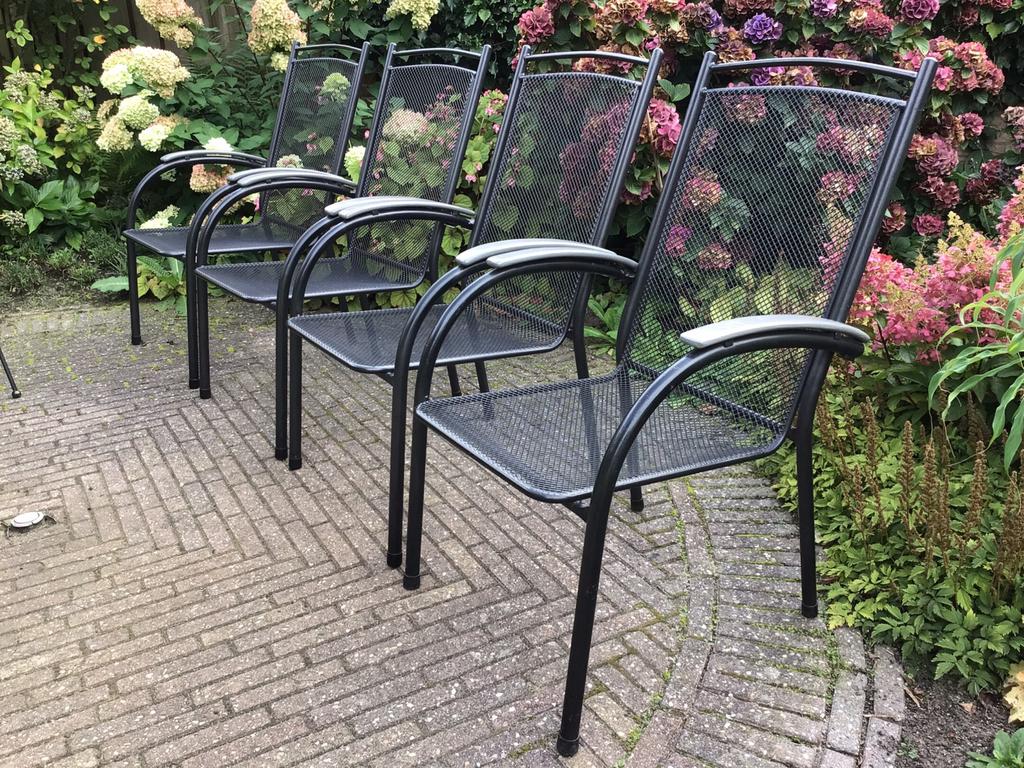 2, 4 of 6 Zeer fraaie Royal Garden 'Primero' tuinstoelen., Tuin en Terras, Tuinstoelen, Ophalen, Zo goed als nieuw, Metaal, Stapelbaar