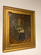 M. Schwarz: Schilderij met vrouw en kind, Ophalen of Verzenden