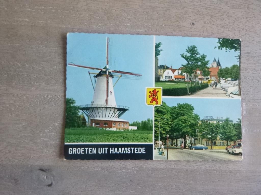 Haamstede, molen/hotel Bom/auto 1964, Verzenden, 1960 tot 1980, Gelopen, Noord-Brabant