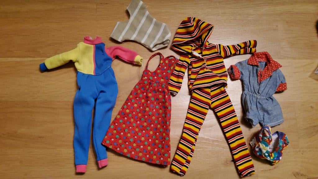 Vintage Barbie Sindy Fleur Tienerpop outfit zwempak jurk pak, Ophalen