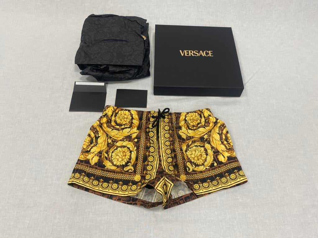 Versace Barocco Swim Short Size 3, Kleding | Heren, Badmode en Zwemkleding, Verzenden, ., Zwart, .