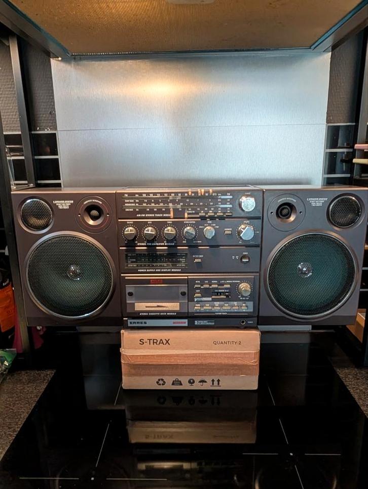 Vintage Erres tr 6841 ghettoblaster jaren 80 philips, Audio, Tv en Foto, Radio's, Gebruikt, Radio, Met cd-speler, Ophalen of Verzenden