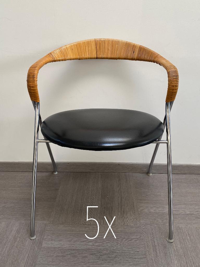 5 SAFFA HE103 stoelen van Hans Eichenberger voor Dietiker, Ophalen, Hout, Gebruikt, Zwart