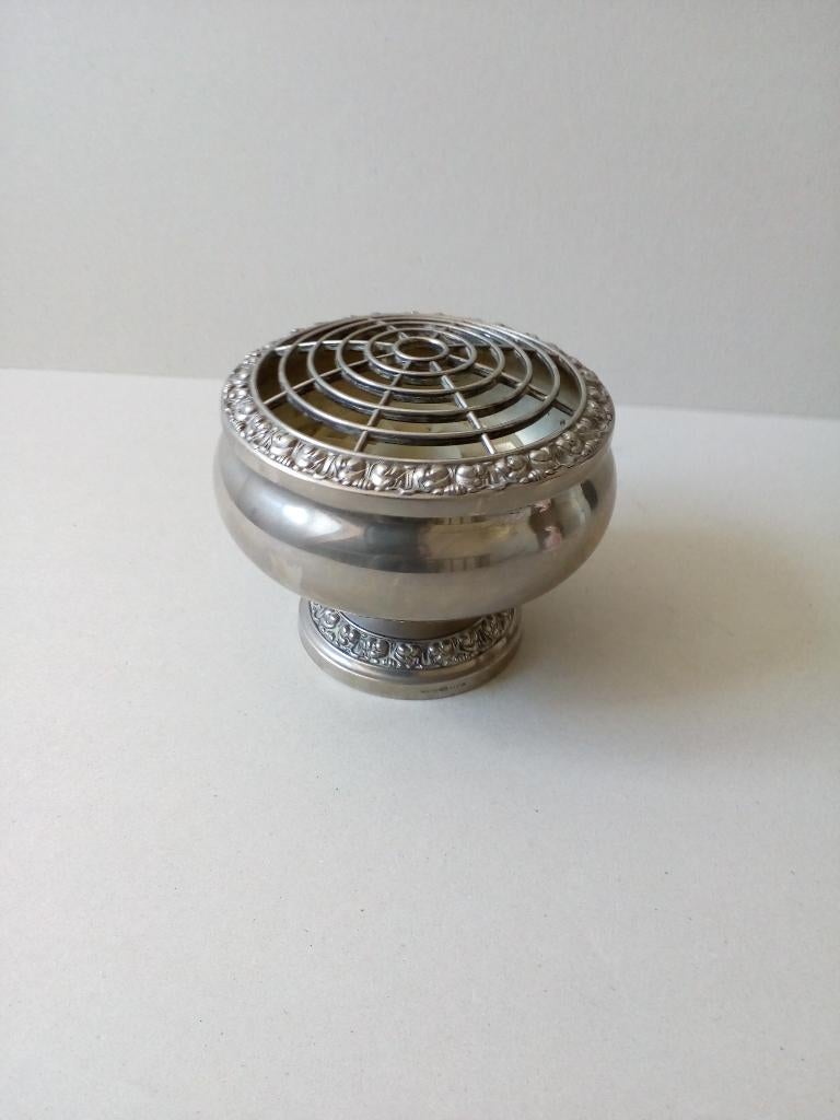 Bloemenschaal op voet.Silverplated.Janthe of England.Vintage, Overige materialen, Gebruikt, Overige kleuren, Ophalen of Verzenden