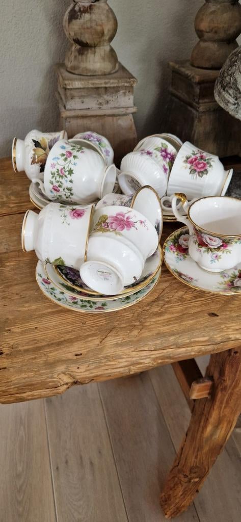 Mooie fijne engelse kop en schotelsets, Antiek en Kunst, Ophalen