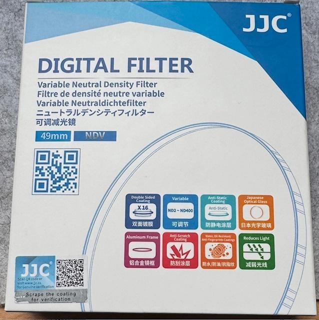 JJC F-NDV49 Variable ND Filter, Overige merken, Minder dan 50 mm, Overige typen, Nieuw