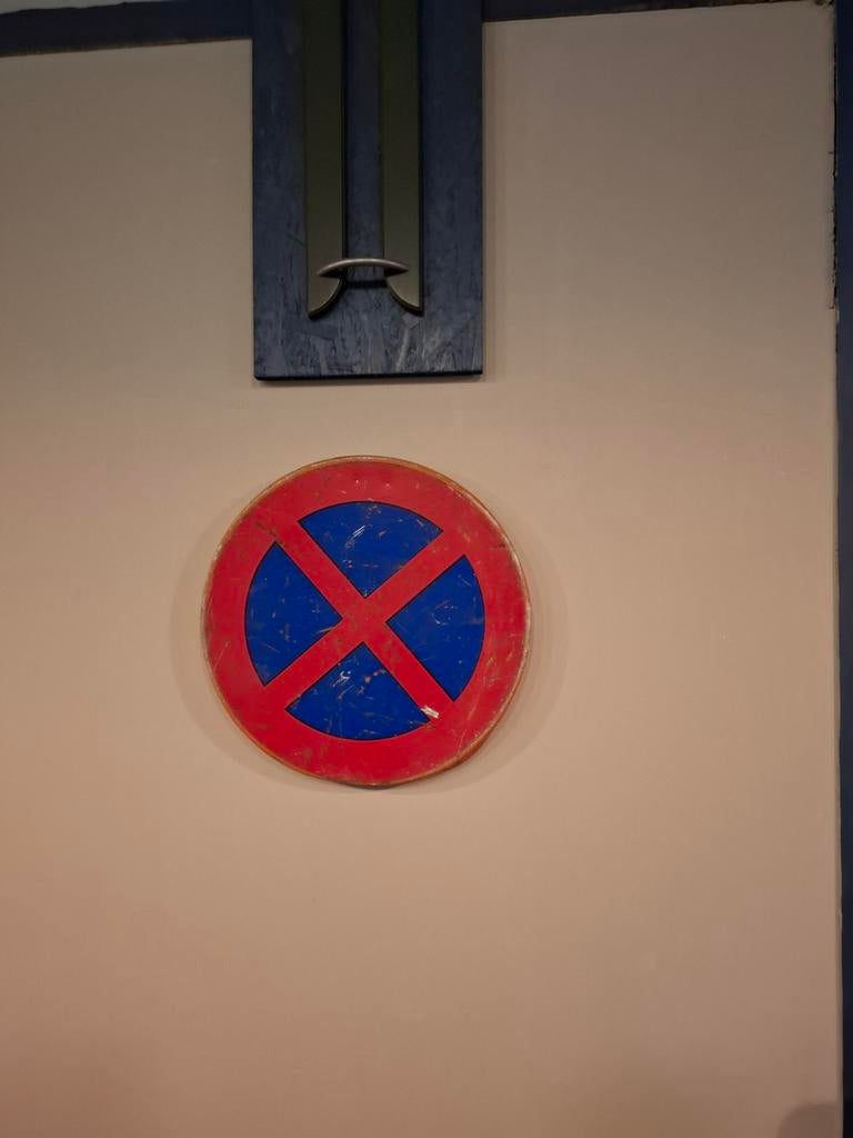 Verkeersbord mancave reclamebord oldtimer, Antiek en Kunst, Curiosa en Brocante, Ophalen of Verzenden