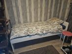 1 persoons bed 90x200, Ophalen, 90 cm, Eenpersoons, Wit