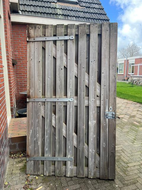 Schuttingdeur / Tuinpoort, Gebruikt, Ophalen of Verzenden, Draaipoort, 150 tot 200 cm