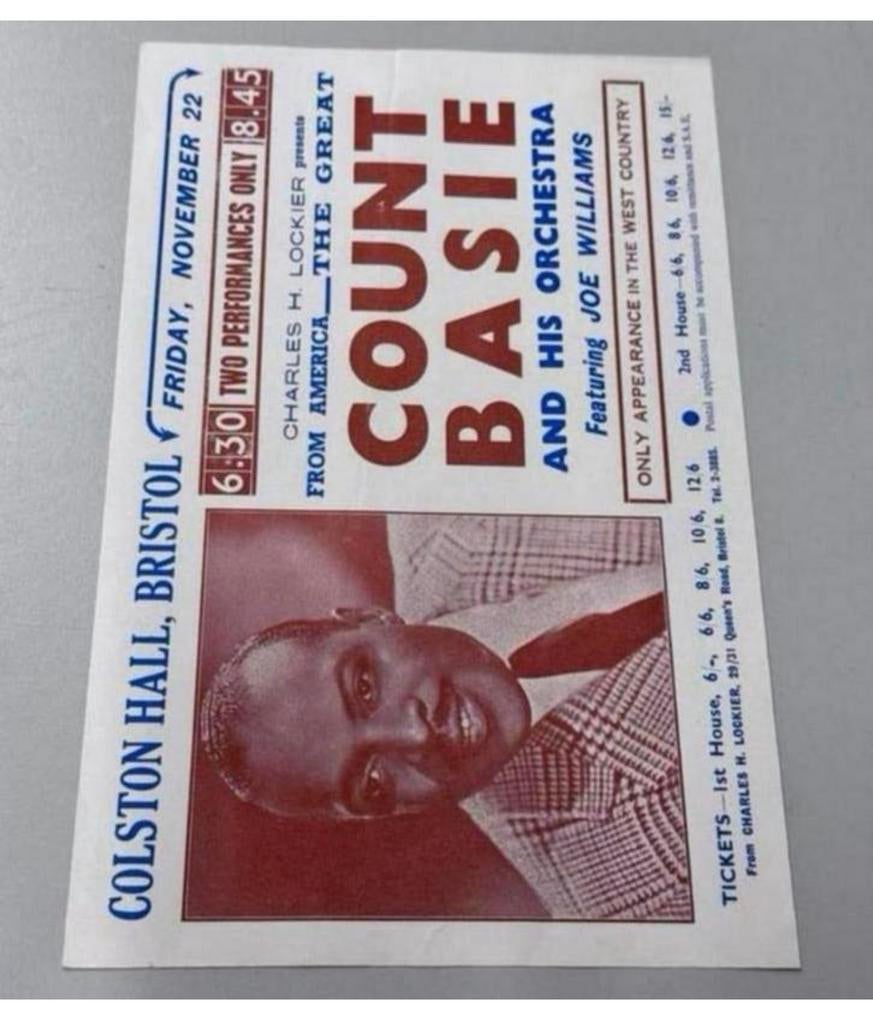 Count Basie Show Flyer 22 November 1957 antiek Joe Williams, Ophalen of Verzenden