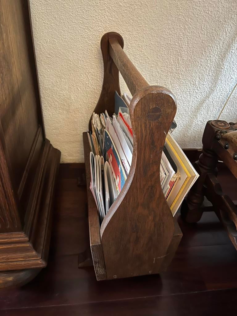Houten tijdschriftenbak, Huis en Inrichting, Woonaccessoires | Krantenbakken en Lectuurbakken, Ophalen, Gebruikt