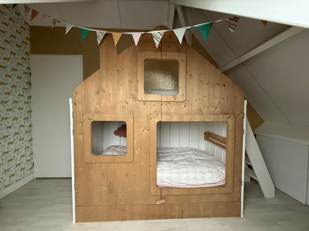 (Hoog)Bed van Saartje Prum, Ophalen, 200 cm, Hout, 100 cm