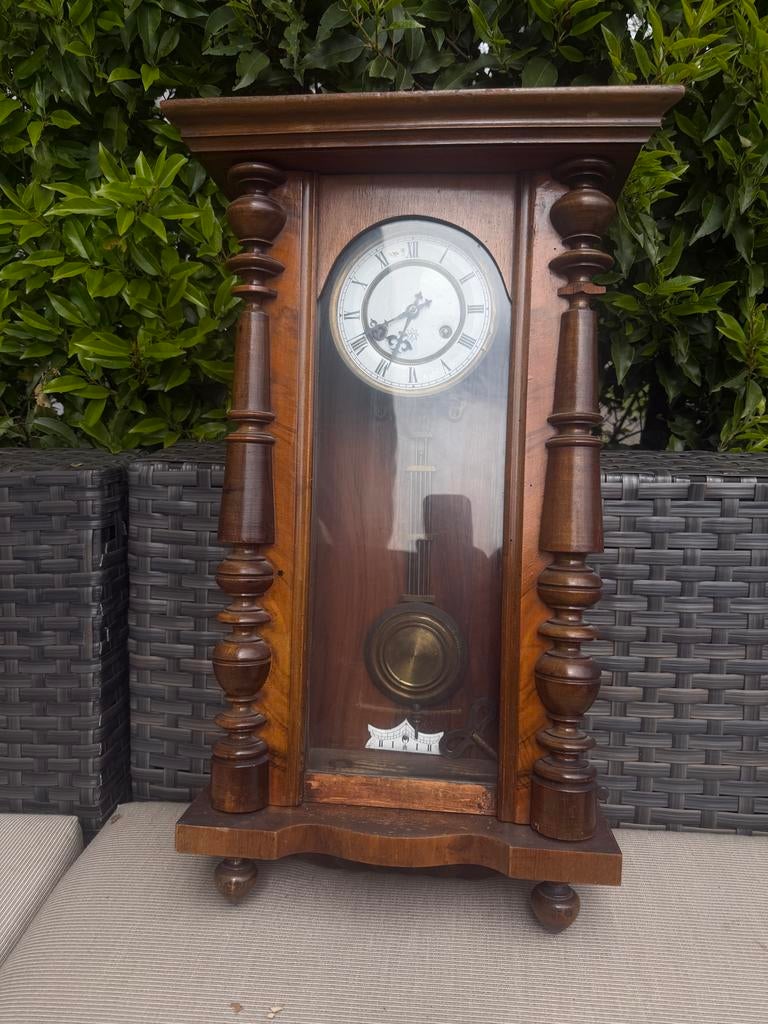 Antieke Weense Regulator Wandklok - Klassiek Hout, Antiek en Kunst, Antiek | Klokken, Ophalen of Verzenden