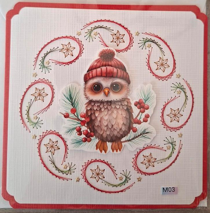 Geborduurde wenskaarten Kerst, Hobby en Vrije tijd, Kaarten | Zelfgemaakt, Nieuw, Kerst, Ophalen of Verzenden