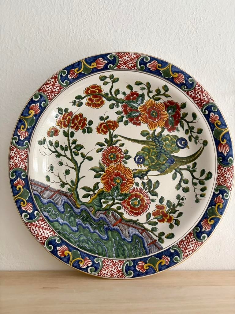 Antiek aardewerk japanse sierbord/wandbord, Antiek en Kunst, Antiek | Wandborden en Tegels, Ophalen of Verzenden