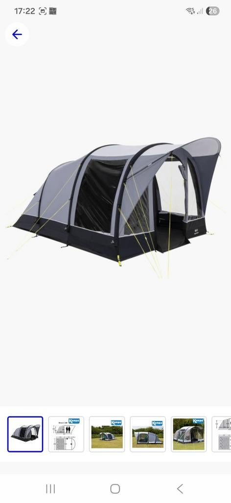 Kampa Brean 4 AIR opblaasbare tunnel tent, Caravans en Kamperen, Tenten, Ophalen