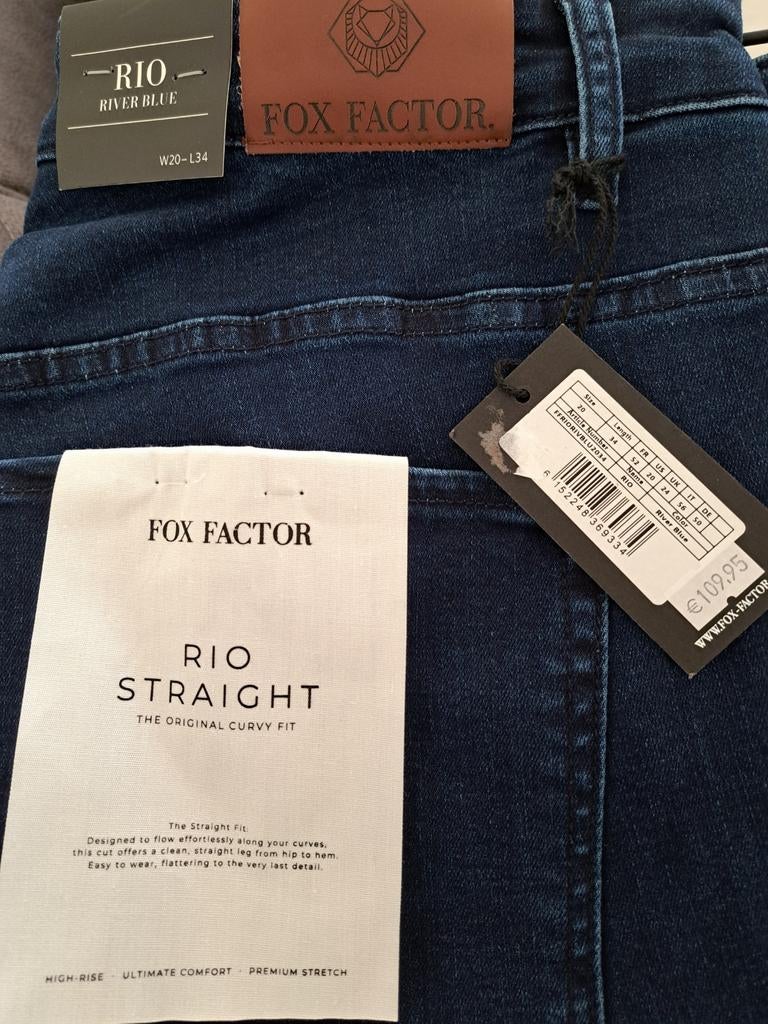 Nw Fox Factor Rio Jeans W20, maat 50, Kleding | Dames, Ophalen of Verzenden, Nieuw, Blauw, Broek of Spijkerbroek