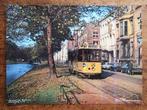 Grote oude foto Tram RET Rotterdam lijn 5 Eendrachtsweg 1968, Verzamelen, Ophalen of Verzenden, Voor 1940, Zo goed als nieuw, Overige onderwerpen