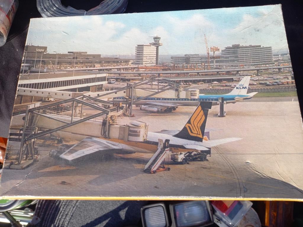 Vintage legpuzzel Schiphol, Ophalen of Verzenden, 500 t/m 1500 stukjes, Gebruikt
