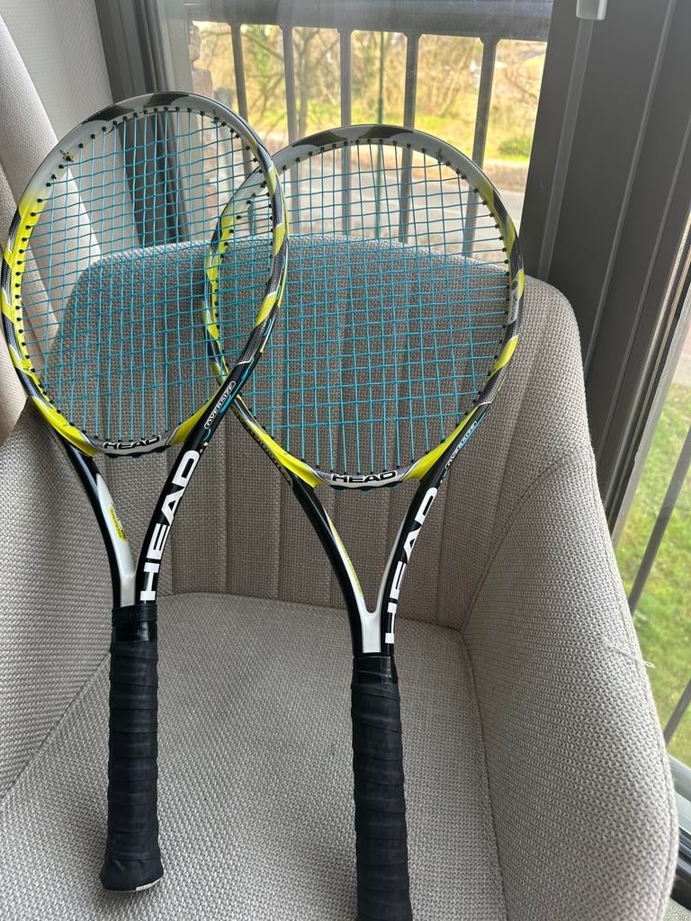 head microgel extreme team tennisrackets set van 2, Sport en Fitness, Tennis, Ophalen of Verzenden, Zo goed als nieuw, Racket