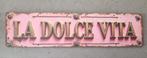 Nieuw houten tekstbordje LA DOLCE VITA, Ophalen of Verzenden, Nieuw