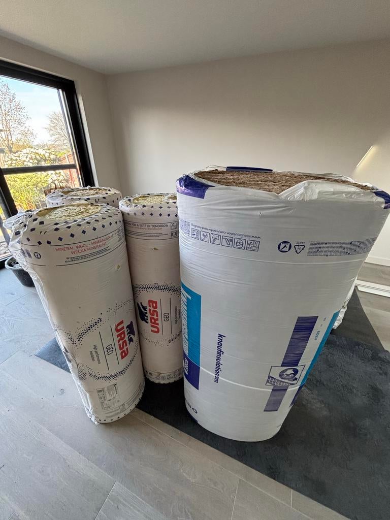 Isolatie glaswol en steenwol, Ophalen, 12 cm of meer, Nieuw, 15 m² of meer