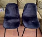 Twee eetkamerstoelen zwart velours, Huis en Inrichting, Stoelen, Ophalen, Zo goed als nieuw, Zwart, Twee