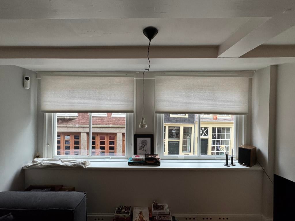 4 Plissé Gordijnen - 140 cm breed - Wit/Crème, Huis en Inrichting, 100 tot 150 cm, Wit, Ophalen of Verzenden, Zo goed als nieuw