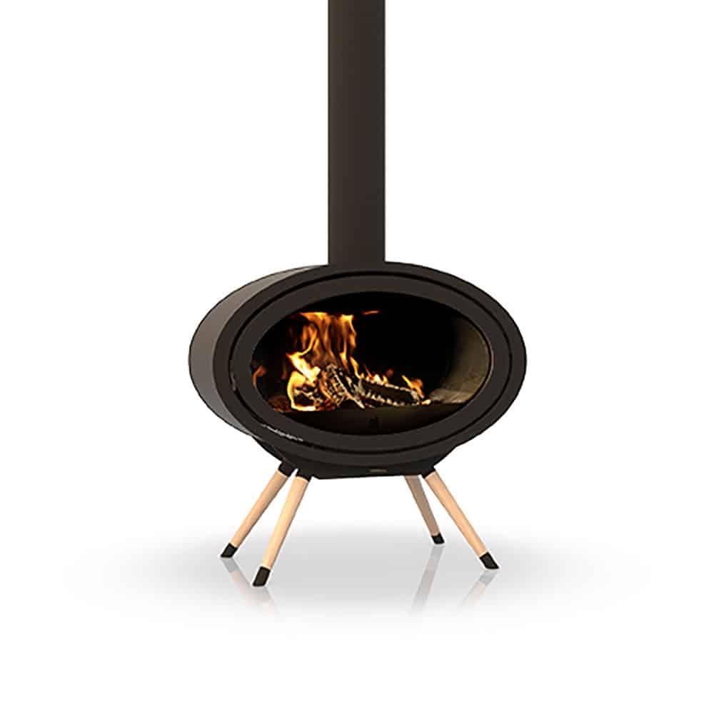 Dik Geurts Oval Front Legs Houtkachel - Ovale Design Serie, Ophalen, Nieuw, Vrijstaande haard, Houthaard