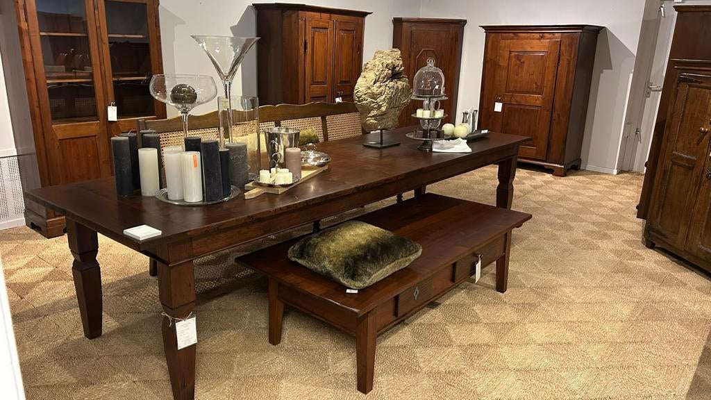 Vruchten Houten Tafel - 3.29m x 99cm - 50% Korting!, Huis en Inrichting, Tafels | Eettafels, Ophalen, Gebruikt, 200 cm of meer