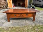 Massief houten salontafel met lades, Huis en Inrichting, Tafels | Salontafels, Ophalen, Gebruikt, 100 tot 150 cm, 50 tot 100 cm