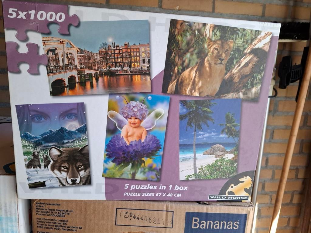5x1000 stukjes legpuzzel - Diverse afbeeldingen, Ophalen, Meer dan 1500 stukjes, Gebruikt, Legpuzzel