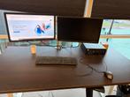 Complete kantoorwerkplekken: schermen, computers, toetsenbor, Ophalen of Verzenden, Gebruikt, Full HD, VGA