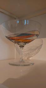 Prachtige! Antieke fruitschaal op voet glas in lood/tiffany, Ophalen