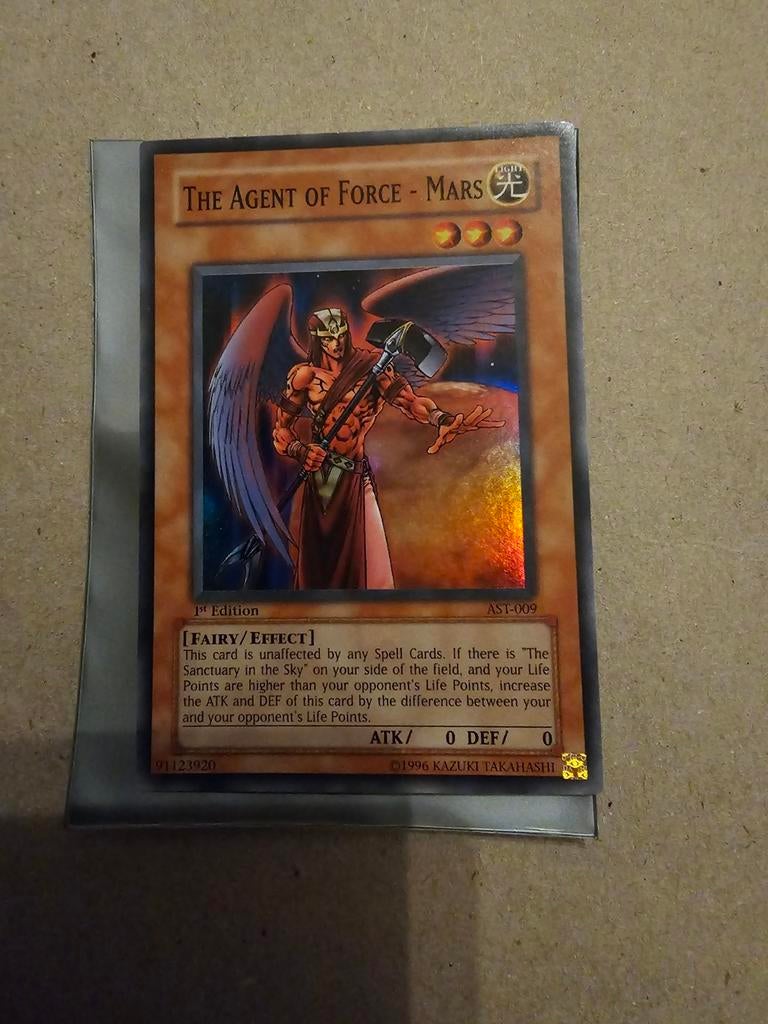 Yu-Gi-Oh! The Agent of Force - Mars 1st Edition AST-009, Ophalen of Verzenden, Zo goed als nieuw, Losse kaart, Foil