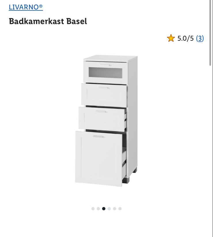 Witte badkamerkast met lades. Nog super netjes!!, Ophalen, Zo goed als nieuw