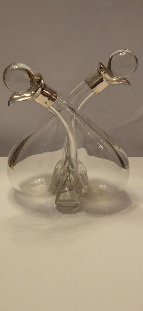 Zilveren Olie en Azijn stel ontwerp Christopher Dresser, Ophalen of Verzenden, Zilver