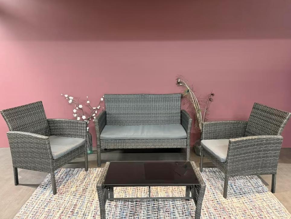 Tuinset met kussens showmodel, Tuin en Terras, Tuinsets en Loungesets, Ophalen, Zo goed als nieuw, Bank